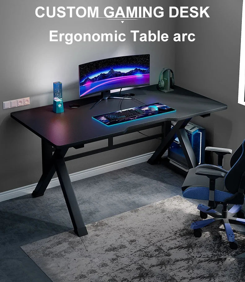 2024 Wholesale K Shaped Large Gaming Desk High Quality Racing Gaming Table Design PC Gaming Desk for E-sports