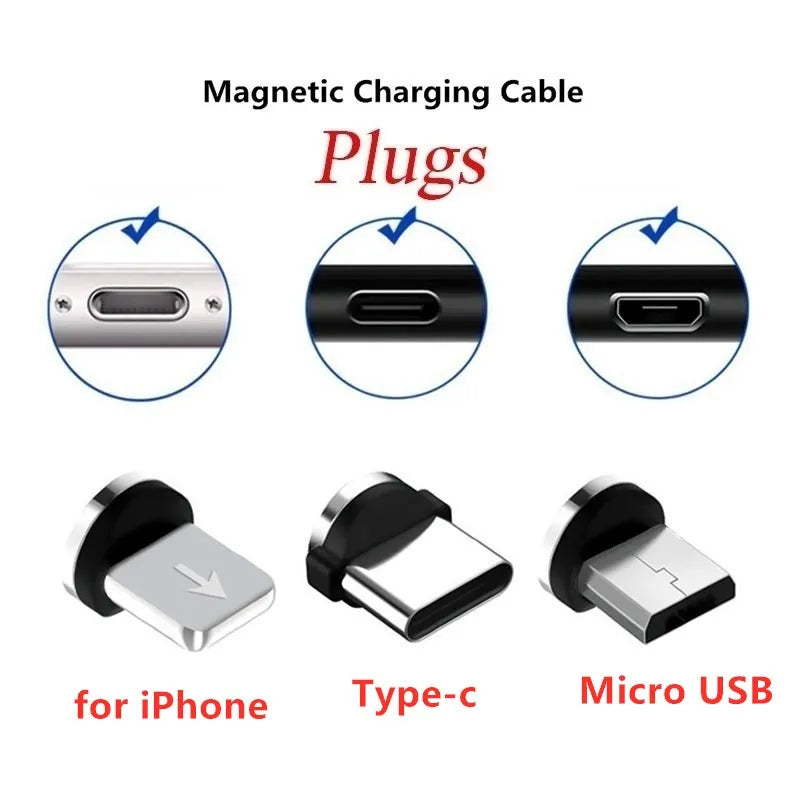 Magnetic Cable Plug Type C Micro USB C Plugs Fast Charging Adapter Phone Micro Usb Type-C Magnet Charger Plug For iphone Plugs