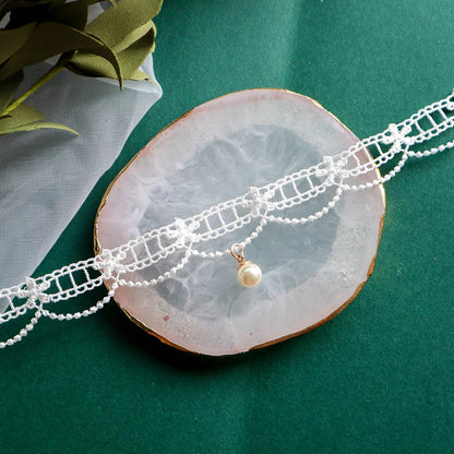 Choker Necklace For Women Elegant White Lace Velvet Stretch Strip Flower Star Pendant Short Clavicle Necklace Aesthetic Jewelry