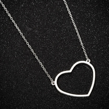 Stainless Steel Heart Pendant Choker Necklace For Women Birthday Gifts Clavicle Chain Aesthetic Jewelry Wholesale Charms