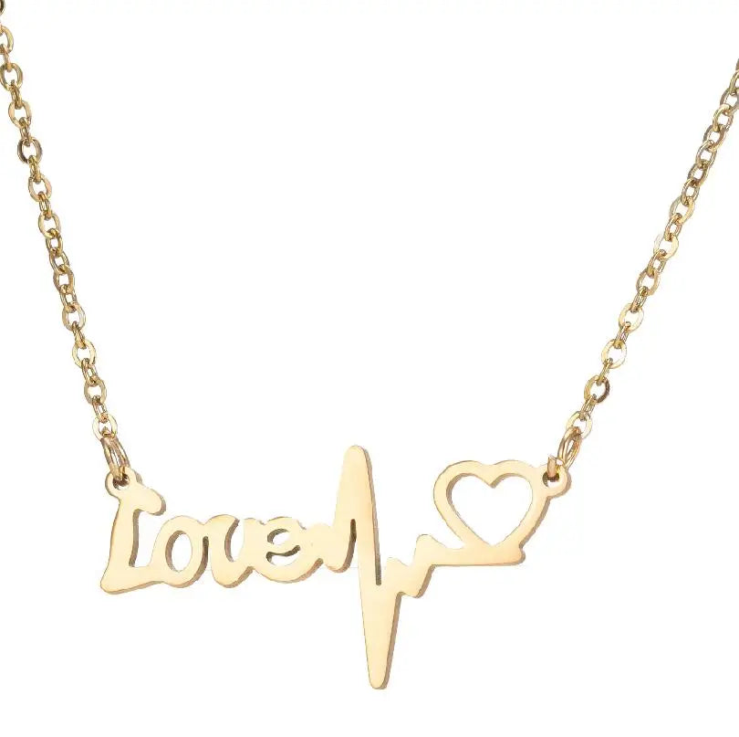 Stainless Steel Heart Pendant Choker Necklace For Women Birthday Gifts Clavicle Chain Aesthetic Jewelry Wholesale Charms