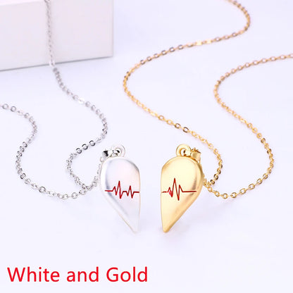 Korean Fashion Magnetic Couple Necklace For Lovers Gothic Punk Heart Pendant Necklace For Men Women Necklaces Party Gift Jewelry