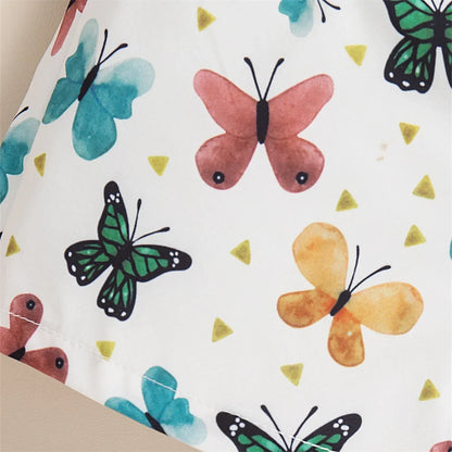 2 Pieces Summer Girl's Butterfly Sleeveless Top+shorts Baby's Sets Comfortable Baby Girl Clothes 0-2 Years Children's Cute Set