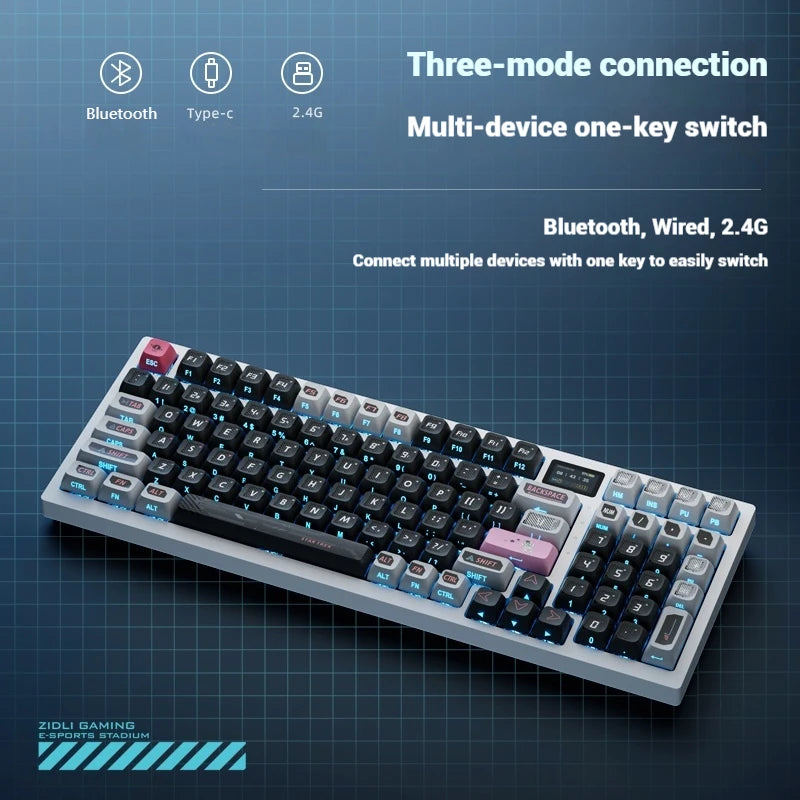 Zidli Fk980 Optical Axis Gaming Mechanical Keyboard 99 Key Pbt Keycap Gaming Keyboard Tablet Laptop Office Gaming Accessories