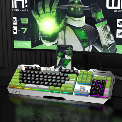 EWEADN GX90 Gaming Keyboard Wired, LED Backlit,Silent,Perfect for Gaming&Office, Ergonomic Design, Durable, for PC, Gaming, Work