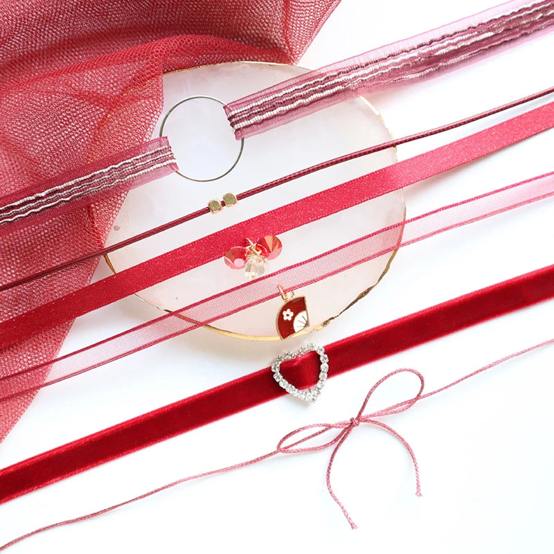 Fashion Lace Necklace For Women Adjustable Elegant Snowfake Strawberry Pendant Velvet Choker Necklace Collar Party Jewelry Gift