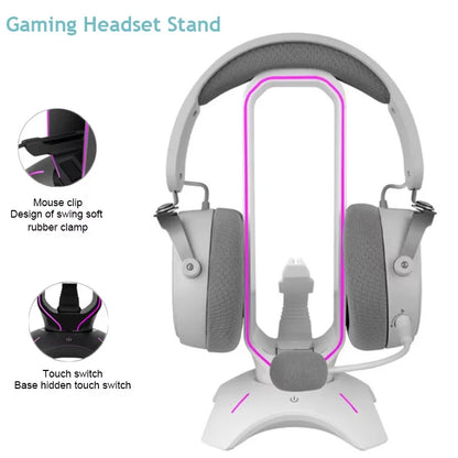 Multifunctional RGB Gaming Headphone Stand RGB Gaming Headphone Stand Computer Headset Stand Holder For Gamers Gaming Earphone