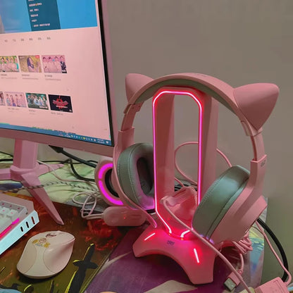 Multifunctional RGB Gaming Headphone Stand RGB Gaming Headphone Stand Computer Headset Stand Holder For Gamers Gaming Earphone