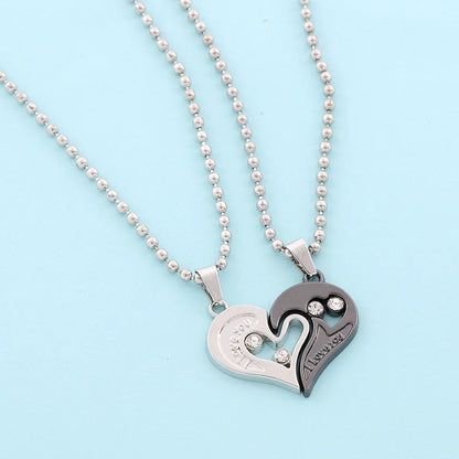 Korean Fashion Magnetic Couple Necklace For Lovers Gothic Punk Heart Pendant Necklace For Men Women Necklaces Party Gift Jewelry