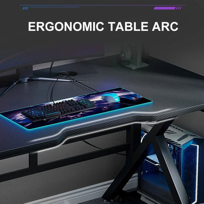 2024 Wholesale K Shaped Large Gaming Desk High Quality Racing Gaming Table Design PC Gaming Desk for E-sports