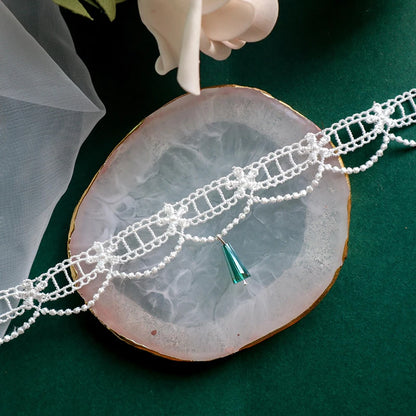 Choker Necklace For Women Elegant White Lace Velvet Stretch Strip Flower Star Pendant Short Clavicle Necklace Aesthetic Jewelry