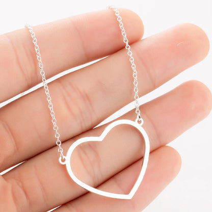 Stainless Steel Heart Pendant Choker Necklace For Women Birthday Gifts Clavicle Chain Aesthetic Jewelry Wholesale Charms