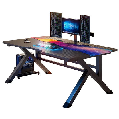 2024 Wholesale K Shaped Large Gaming Desk High Quality Racing Gaming Table Design PC Gaming Desk for E-sports