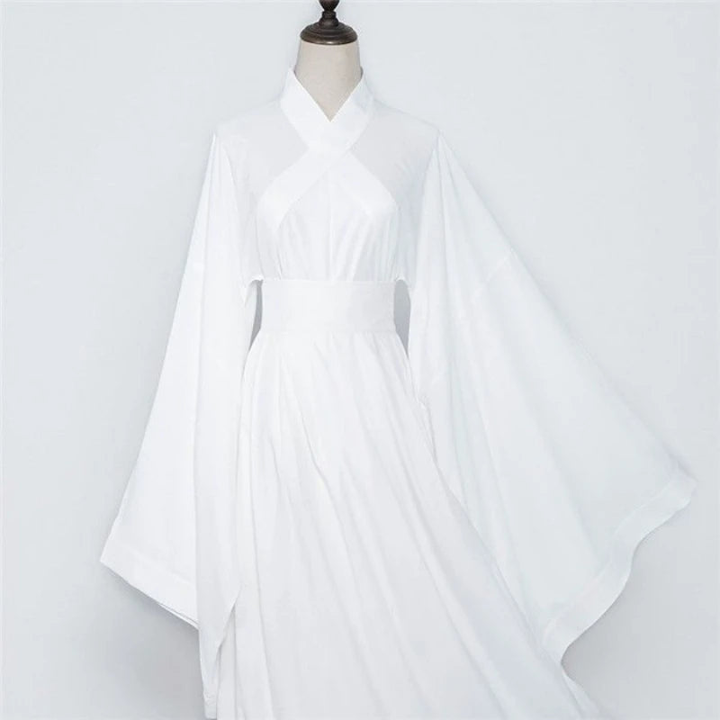 Traditional Hanfu Inner Wears For Women Men White Black Tops Skirt Daily Base Suit Large Sleeve Bottoming Underwear Chinese