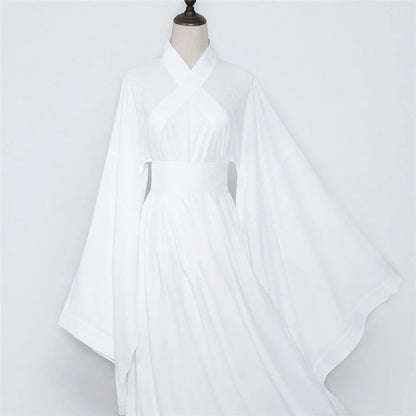Traditional Hanfu Inner Wears For Women Men White Black Tops Skirt Daily Base Suit Large Sleeve Bottoming Underwear Chinese