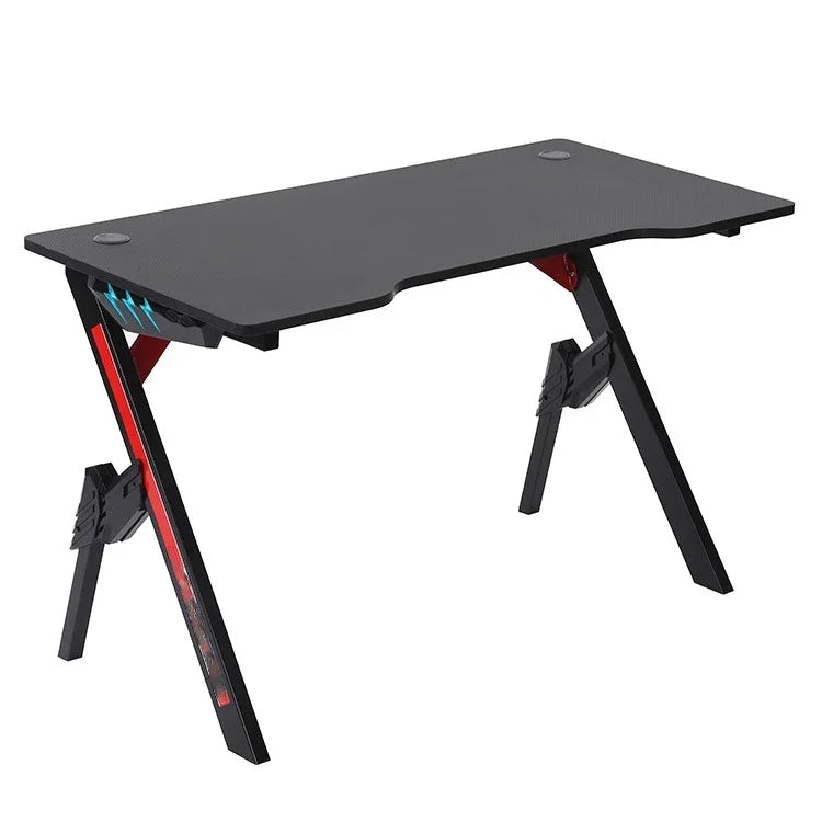 Factory wholesale black gaming room computer desk for gaming pc custom cheap gaming table R shaped large rgb silla gamer