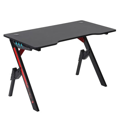 Factory wholesale black gaming room computer desk for gaming pc custom cheap gaming table R shaped large rgb silla gamer