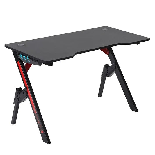 Factory wholesale black gaming room computer desk for gaming pc custom cheap gaming table R shaped large rgb silla gamer