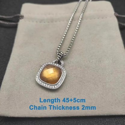 s925 All DY Stone Necklace With diamonds for Women 2025 All DY Stone Necklace With diamonds for Women