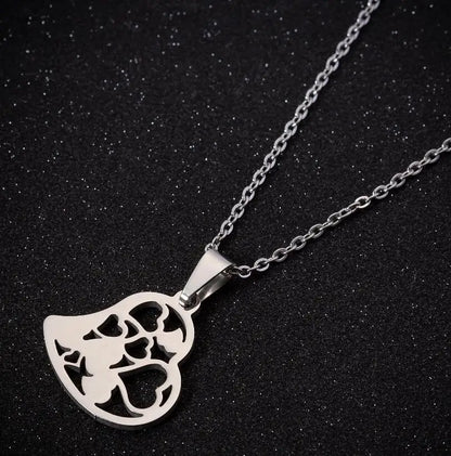 Stainless Steel Heart Pendant Choker Necklace For Women Birthday Gifts Clavicle Chain Aesthetic Jewelry Wholesale Charms