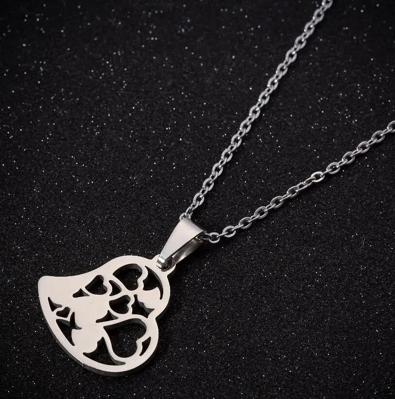 Stainless Steel Heart Pendant Choker Necklace For Women Birthday Gifts Clavicle Chain Aesthetic Jewelry Wholesale Charms