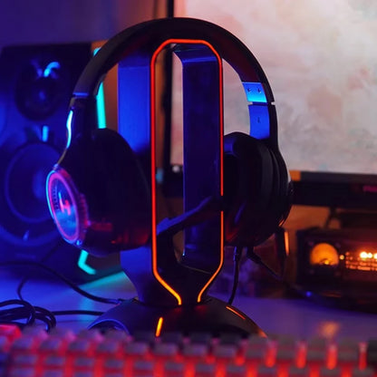 Multifunctional RGB Gaming Headphone Stand RGB Gaming Headphone Stand Computer Headset Stand Holder For Gamers Gaming Earphone