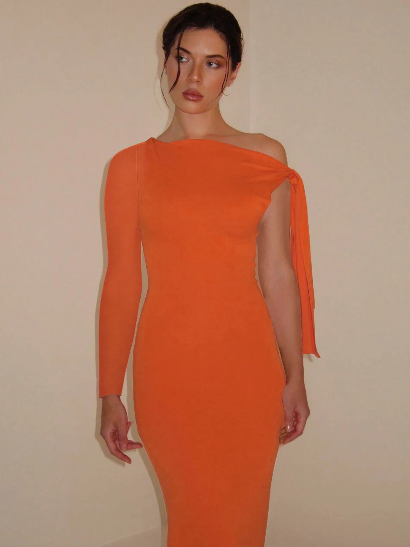 Hawthaw Women 2024 Spring Autumn Long Sleeve Party Club Evening Bodycon Basic Black Long Dress Wholesale Items For Business