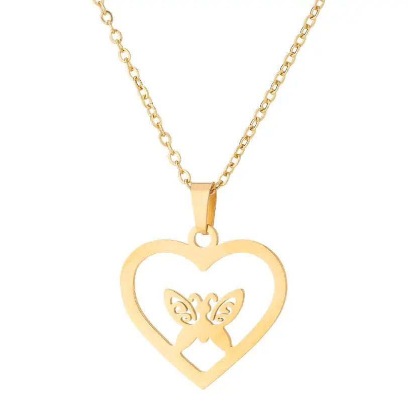 Stainless Steel Heart Pendant Choker Necklace For Women Birthday Gifts Clavicle Chain Aesthetic Jewelry Wholesale Charms
