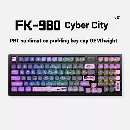Zidli Fk980 Optical Axis Gaming Mechanical Keyboard 99 Key Pbt Keycap Gaming Keyboard Tablet Laptop Office Gaming Accessories