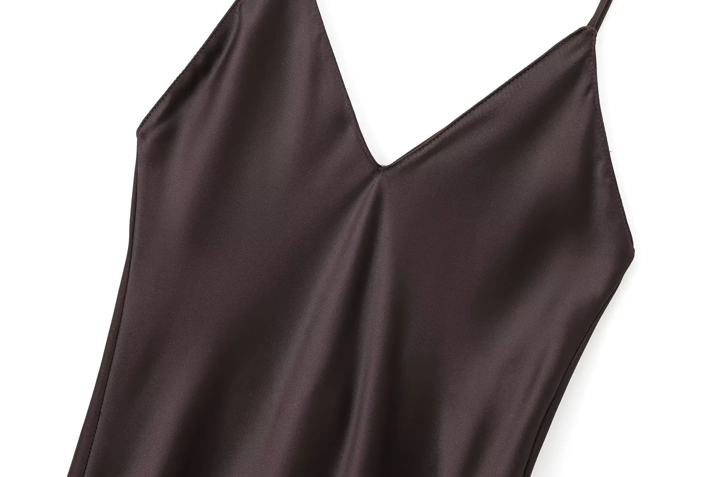 TRAFZA Women Sexy Satin Long Dress Thin Strap Backless Slim Long Dress New 2025 Fashion Glamorous Dinner Party Nightwear Dress