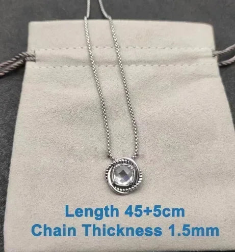 s925 All DY Stone Necklace With diamonds for Women 2025 All DY Stone Necklace With diamonds for Women