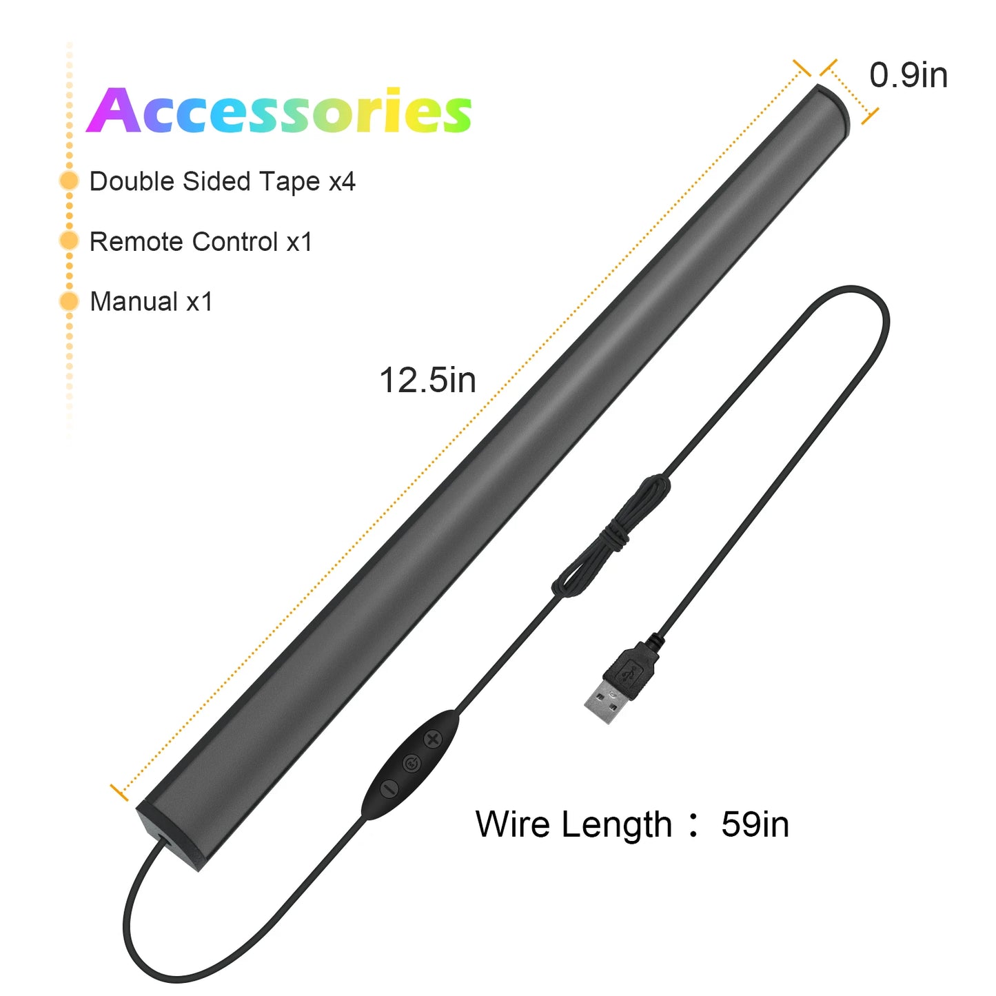 Ambient Gaming Lights Under Monitor Light Ambiance Backlights with Remote Controller USB Powered for Gaming PC Setup Desk Stand