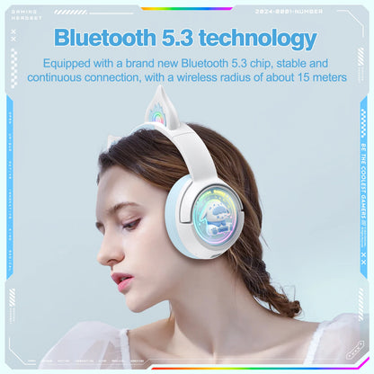 ONIKUMA B5 Wireless Gaming Headphone With RGB Lighting HD Mic Headsets Stereo Gamer Computer Earphones Gaming Headset For PC PS5