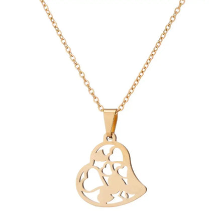 Stainless Steel Heart Pendant Choker Necklace For Women Birthday Gifts Clavicle Chain Aesthetic Jewelry Wholesale Charms