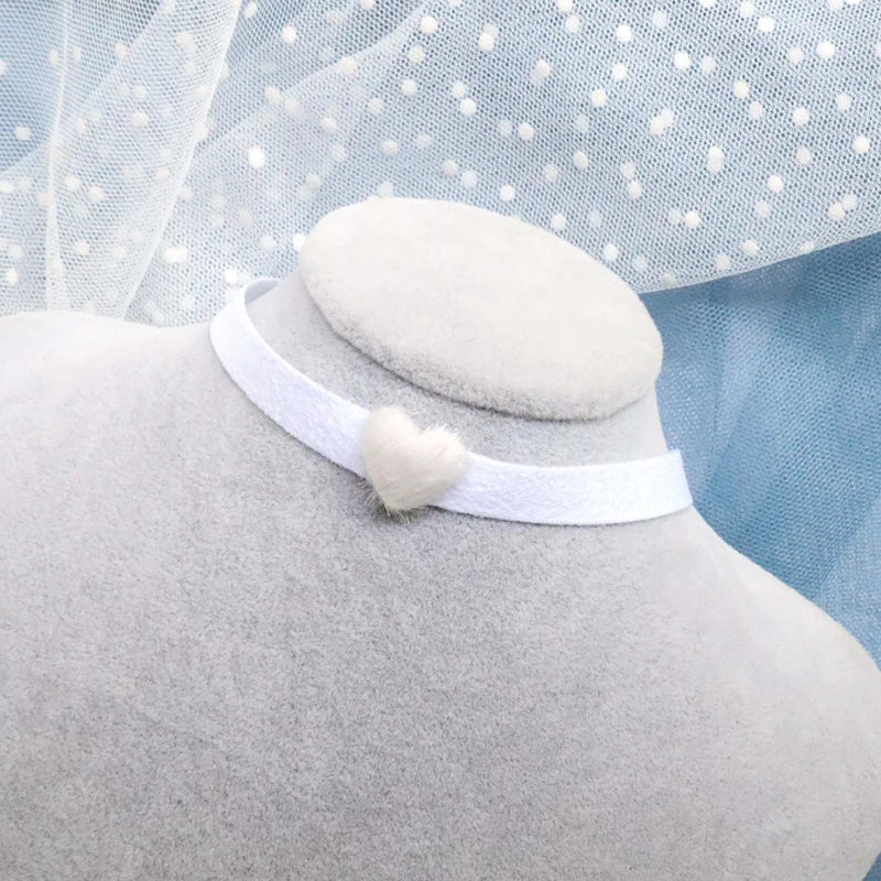 Choker Necklace For Women Elegant White Lace Velvet Stretch Strip Flower Star Pendant Short Clavicle Necklace Aesthetic Jewelry