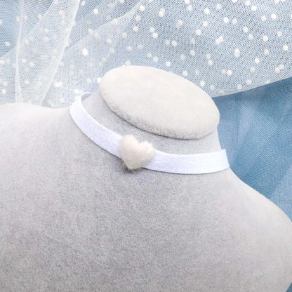 Choker Necklace For Women Elegant White Lace Velvet Stretch Strip Flower Star Pendant Short Clavicle Necklace Aesthetic Jewelry