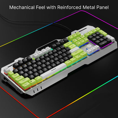 EWEADN GX90 Gaming Keyboard Wired, LED Backlit,Silent,Perfect for Gaming&Office, Ergonomic Design, Durable, for PC, Gaming, Work