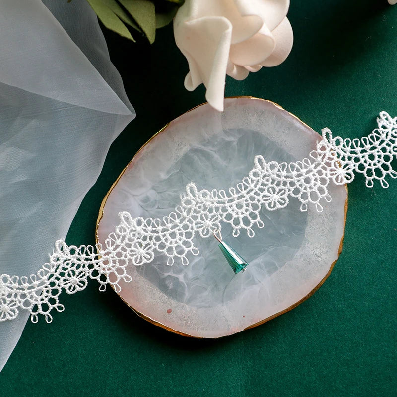 Choker Necklace For Women Elegant White Lace Velvet Stretch Strip Flower Star Pendant Short Clavicle Necklace Aesthetic Jewelry