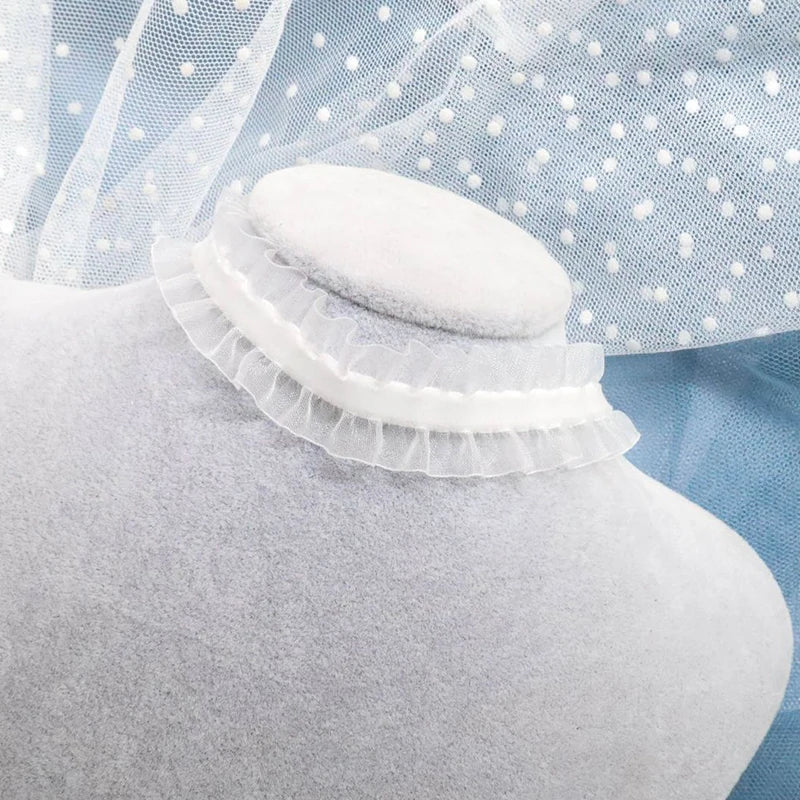 Choker Necklace For Women Elegant White Lace Velvet Stretch Strip Flower Star Pendant Short Clavicle Necklace Aesthetic Jewelry