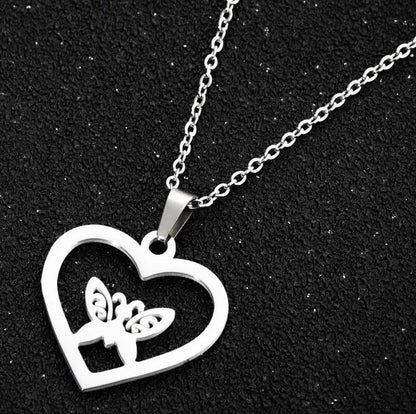 Stainless Steel Heart Pendant Choker Necklace For Women Birthday Gifts Clavicle Chain Aesthetic Jewelry Wholesale Charms