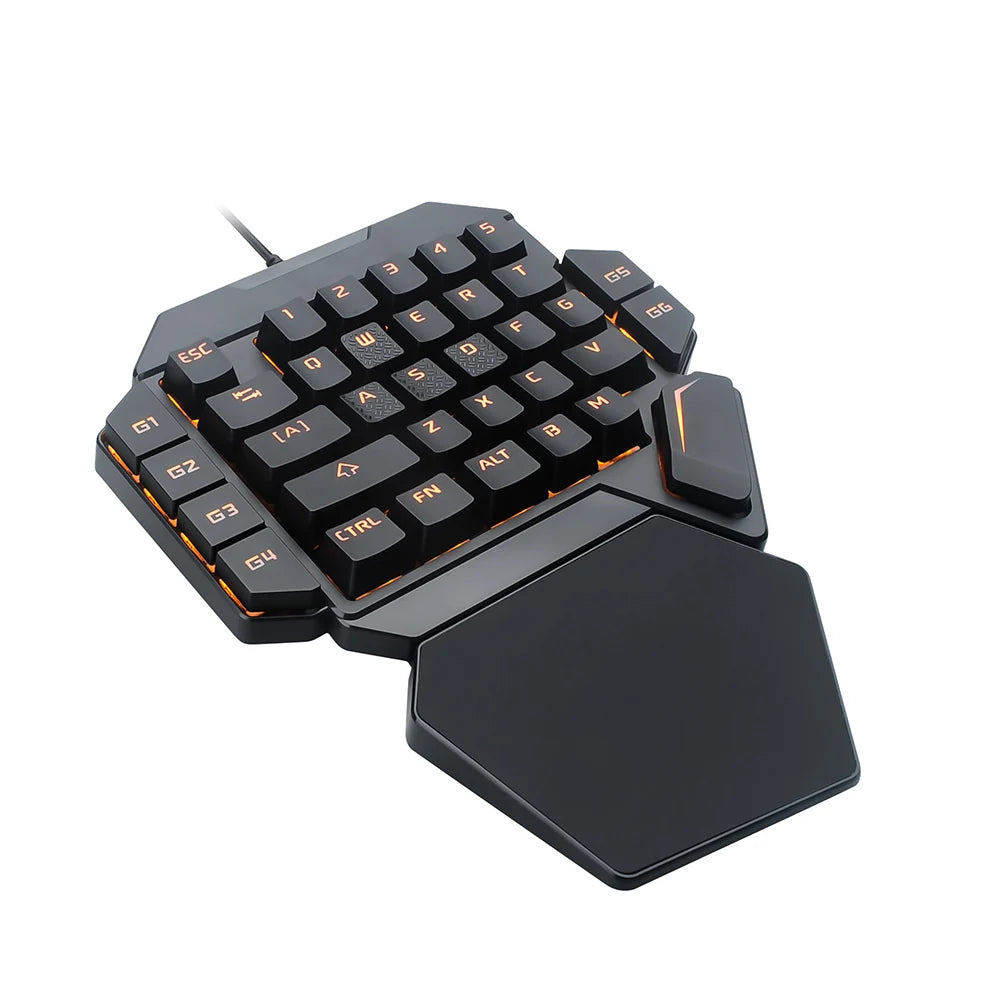 Mini One-Handed Mechanical Gaming Keyboard K50 RGB Backlit Portable Mini Gaming Keypad Game Controller for PC PS4 Xbox Gamer