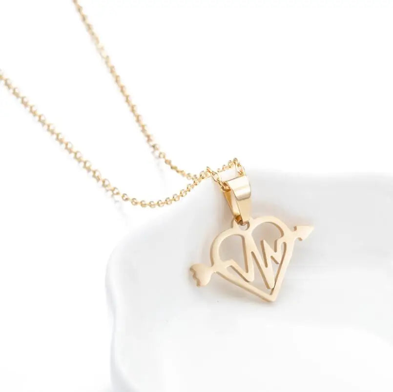 Stainless Steel Heart Pendant Choker Necklace For Women Birthday Gifts Clavicle Chain Aesthetic Jewelry Wholesale Charms