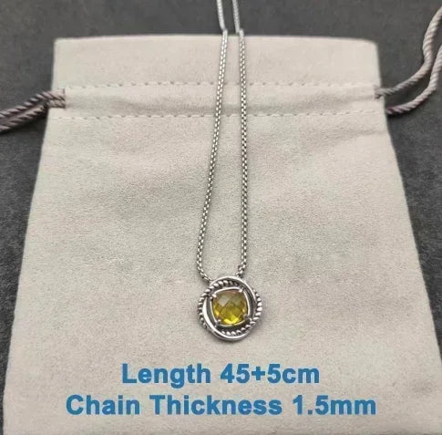 s925 All DY Stone Necklace With diamonds for Women 2025 All DY Stone Necklace With diamonds for Women