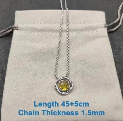 s925 All DY Stone Necklace With diamonds for Women 2025 All DY Stone Necklace With diamonds for Women